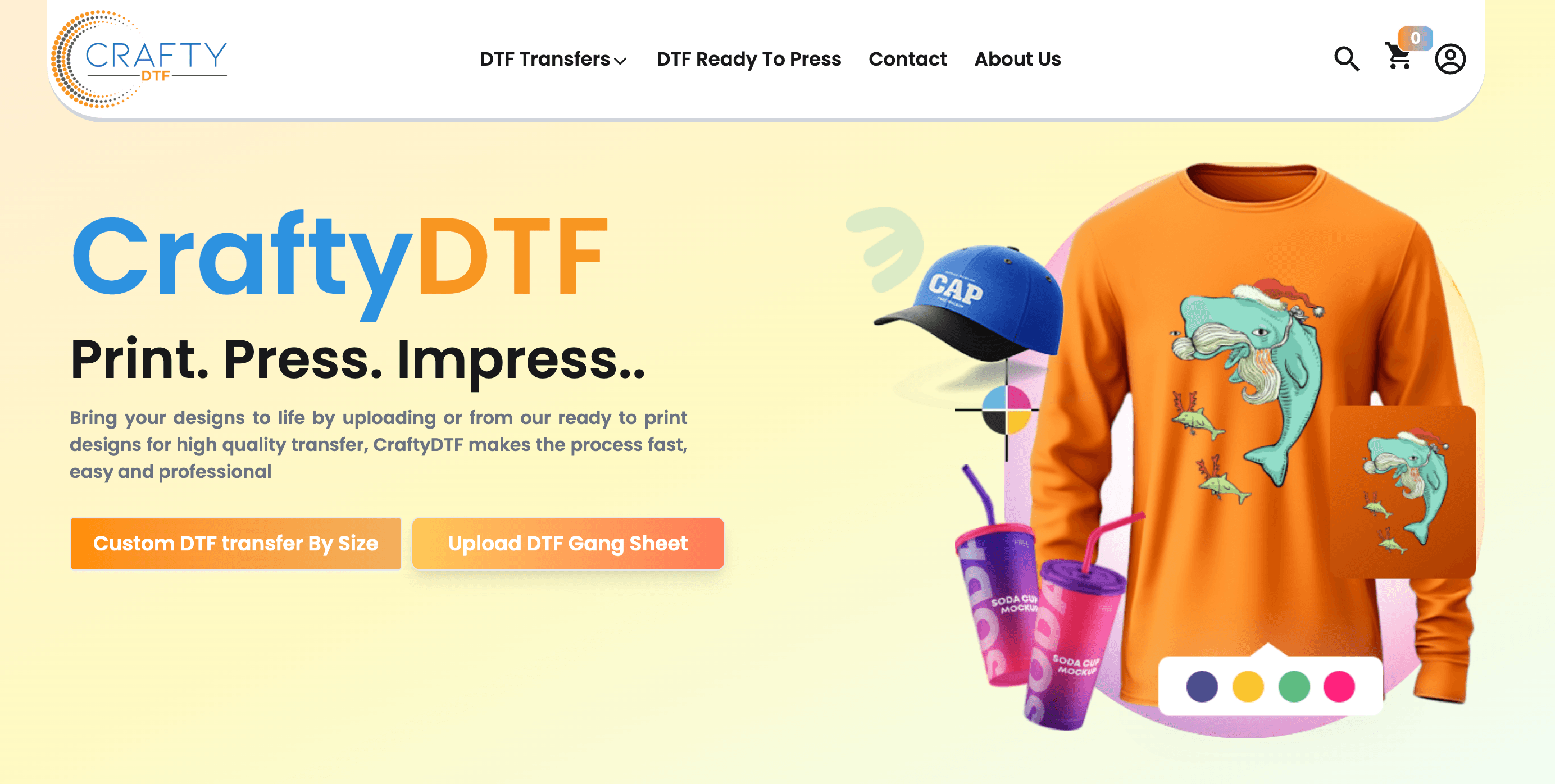 CraftyDTF: Custom DTF Printing Service Platform